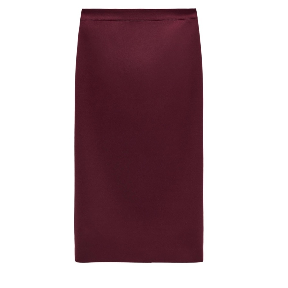 Brand New Zara Burgundy Midi Pencil Skirt